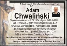 Zmarł wieloletni pracownik Ś.P. Adam Chwaliński